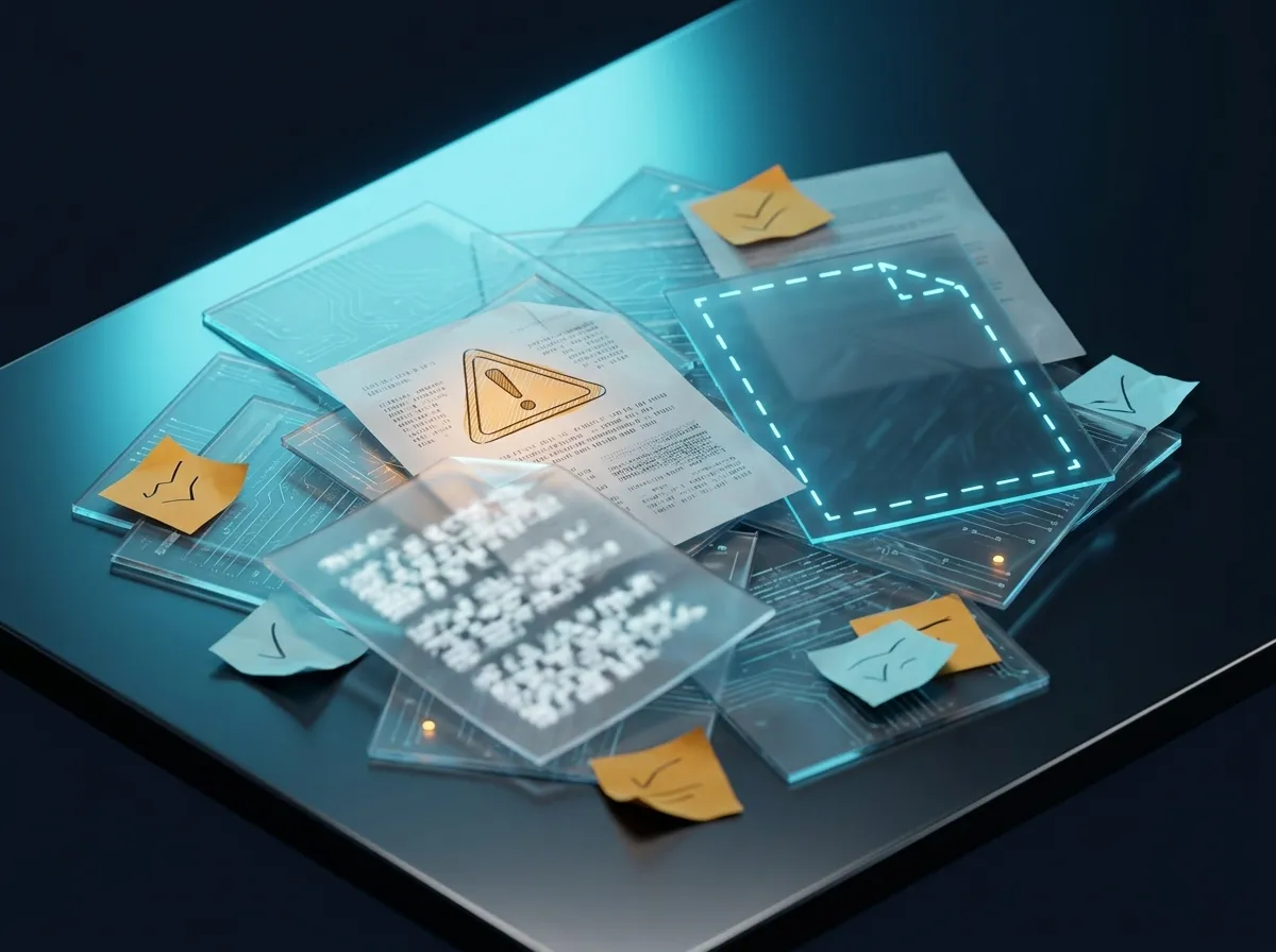 Pile de documents : une pièce illisible, une en alerte, une manquante